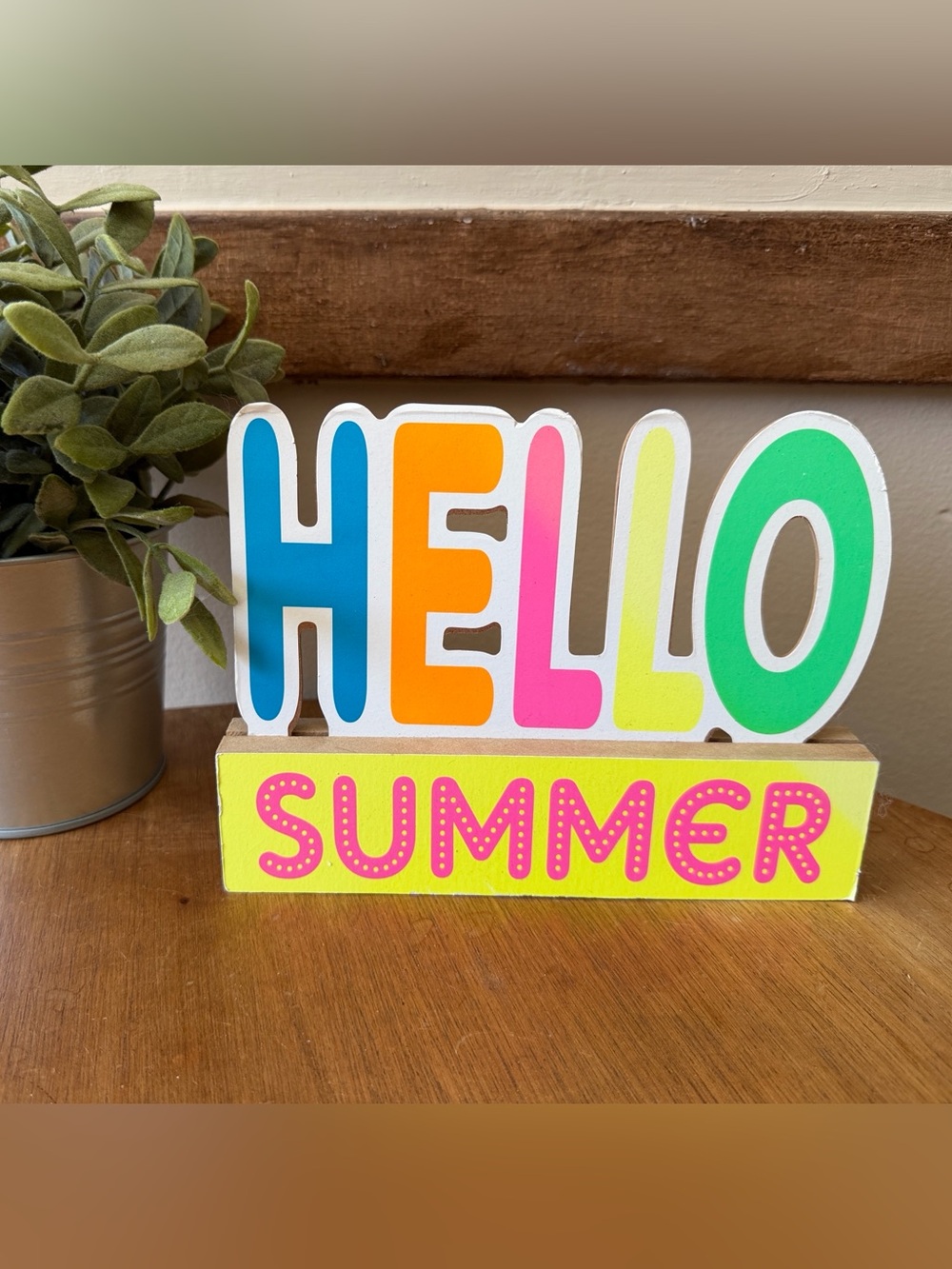 Hobby Lobby Hello Summer Colorful Tabletop Sign